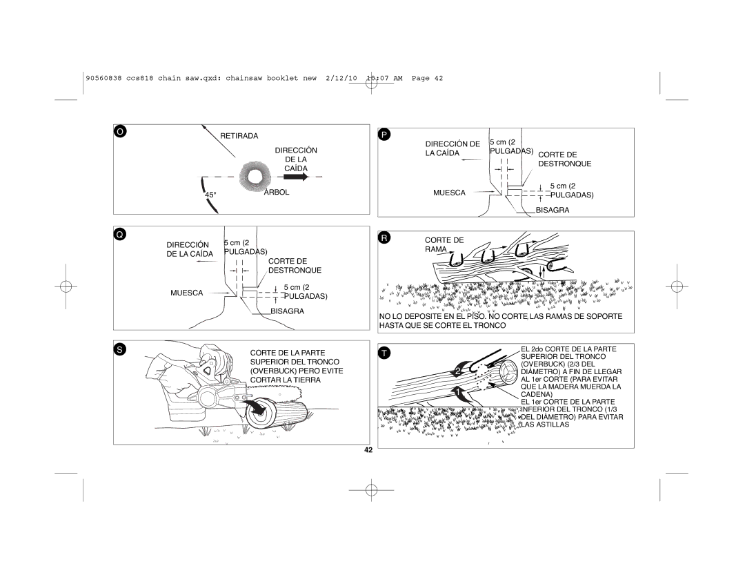 Black & Decker CCS818R instruction manual Retirada 