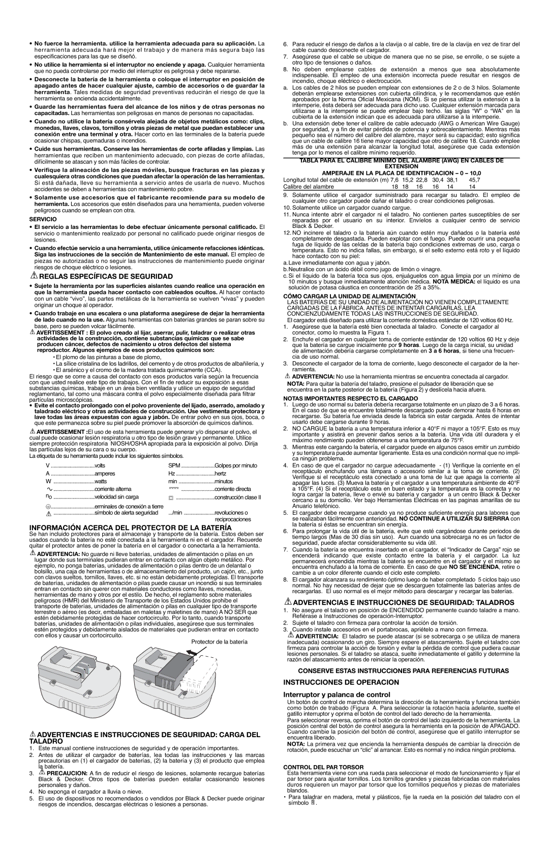 Black & Decker 5148415-00, CD1800SB Reglas Específicas DE Seguridad, Información Acerca DEL Protector DE LA Batería 