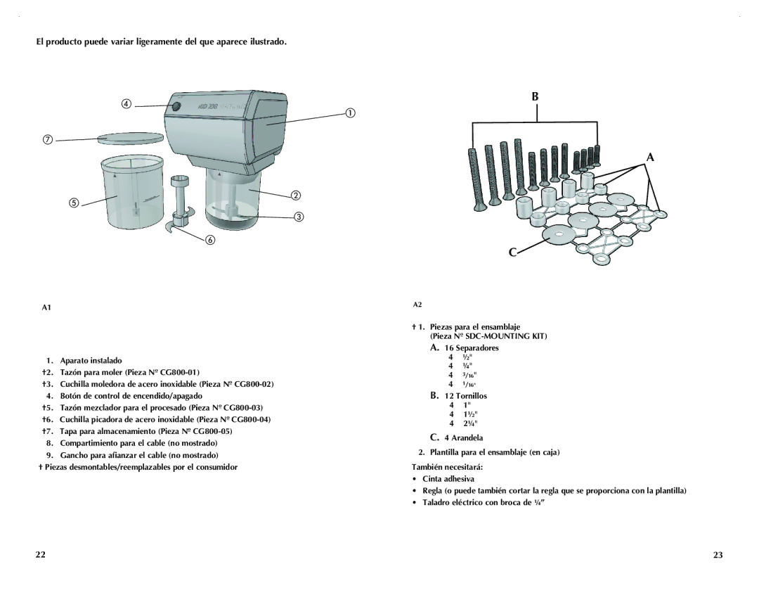 Black & Decker CG800B, CG800WM manual 