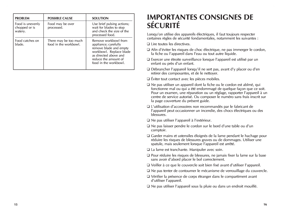 Black & Decker CG800C manual Importantes Consignes De Sécurité 