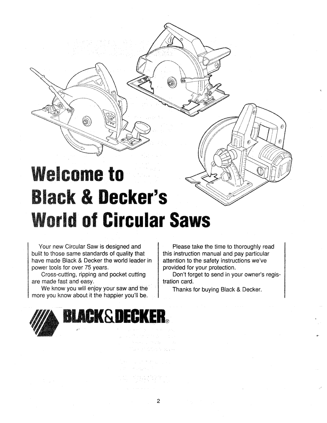 Black & Decker Circular Saws manual 