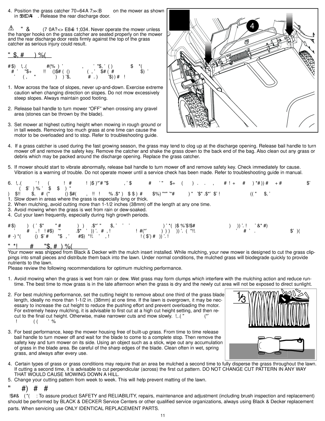 Black & Decker CM1836R, CM 1836 instruction manual Maintenance, Mulching Mowing Tips, Blade is Sharp 