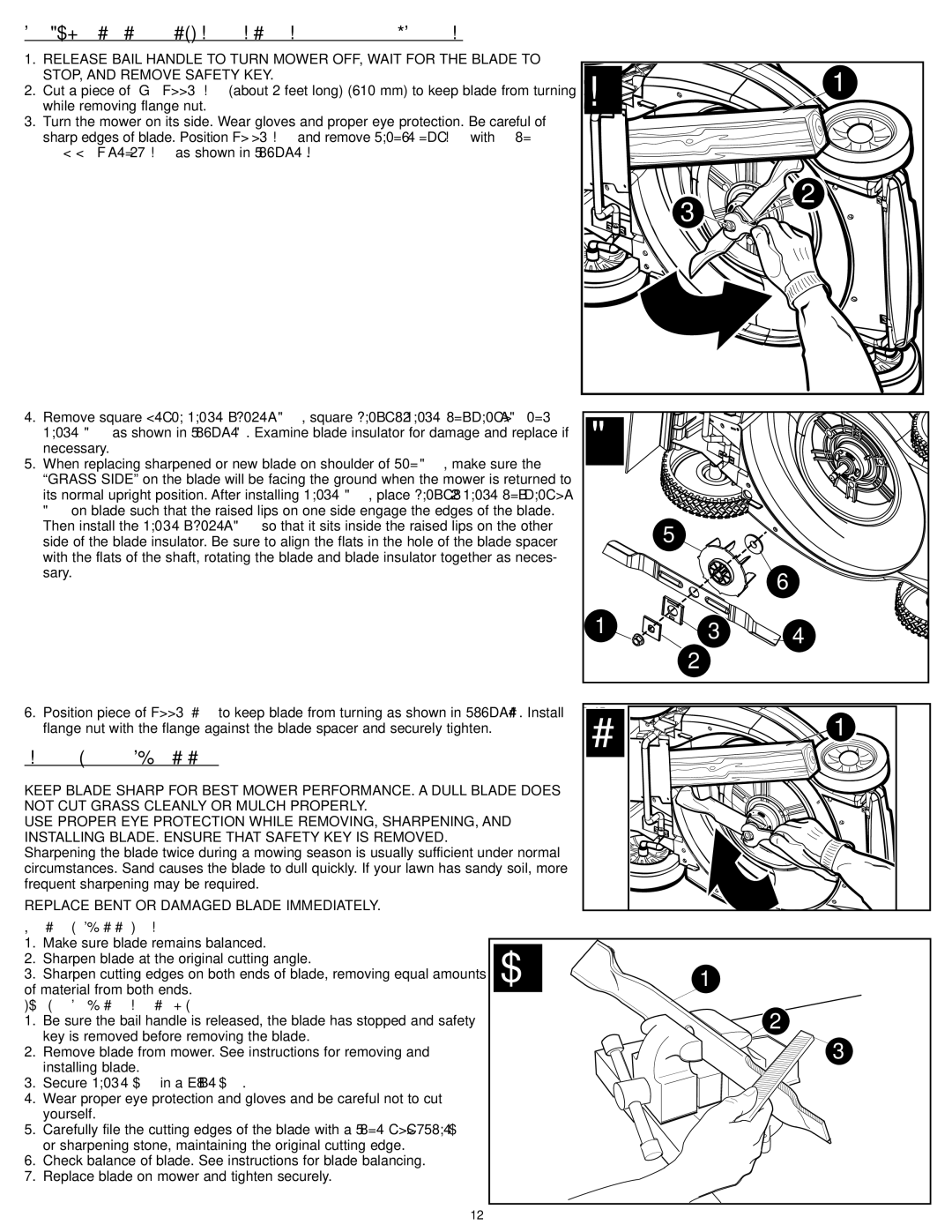 Black & Decker CM 1836, CM1836R Removing and Installing Blade Figure L, Blade Sharpening, When Sharpening the Blade 