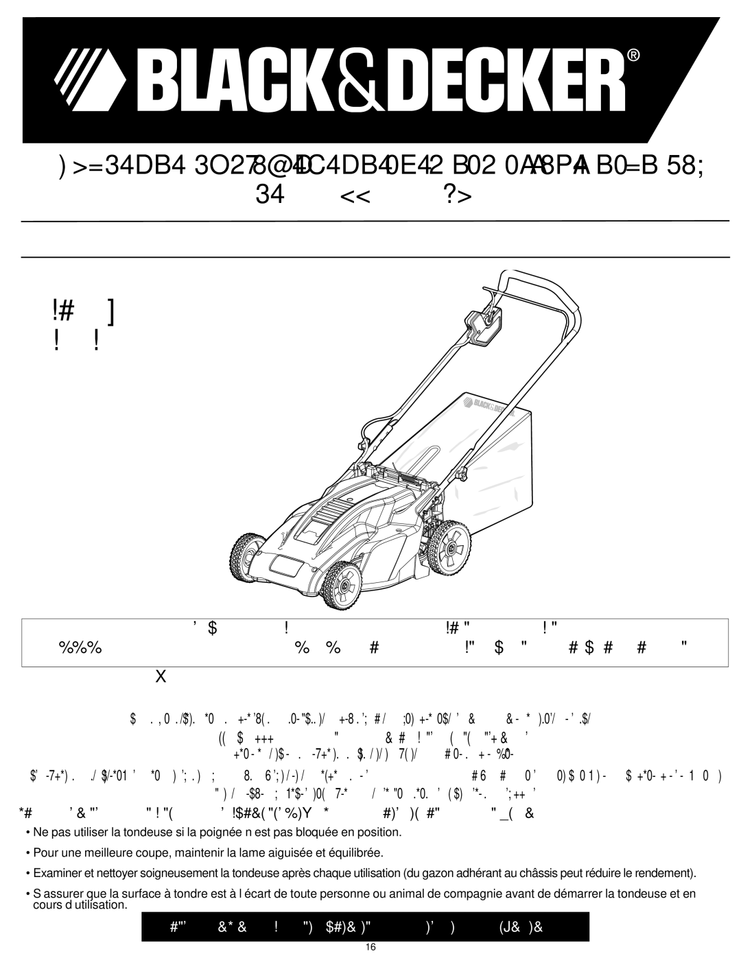 Black & Decker CM 1836, CM1836R instruction manual Guide D’UTILISATION 