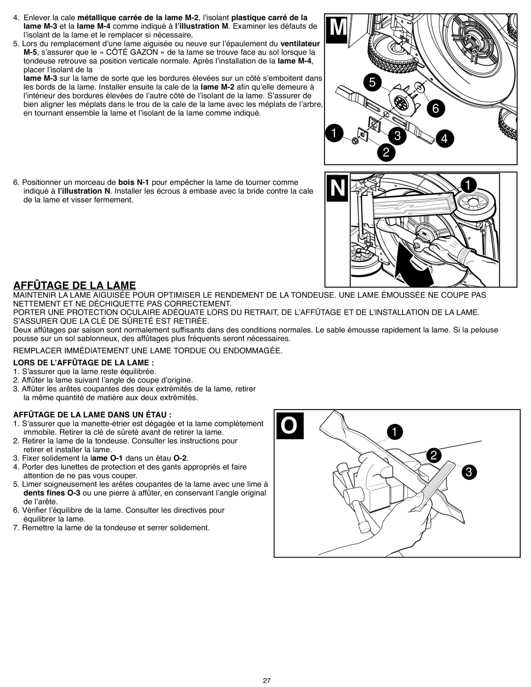 Black & Decker CM1836R Affûtage DE LA Lame, SʼASSURER QUE LA CLÉ DE Sûreté EST Retirée, Lors DE LʼAFFÛTAGE DE LA Lame 