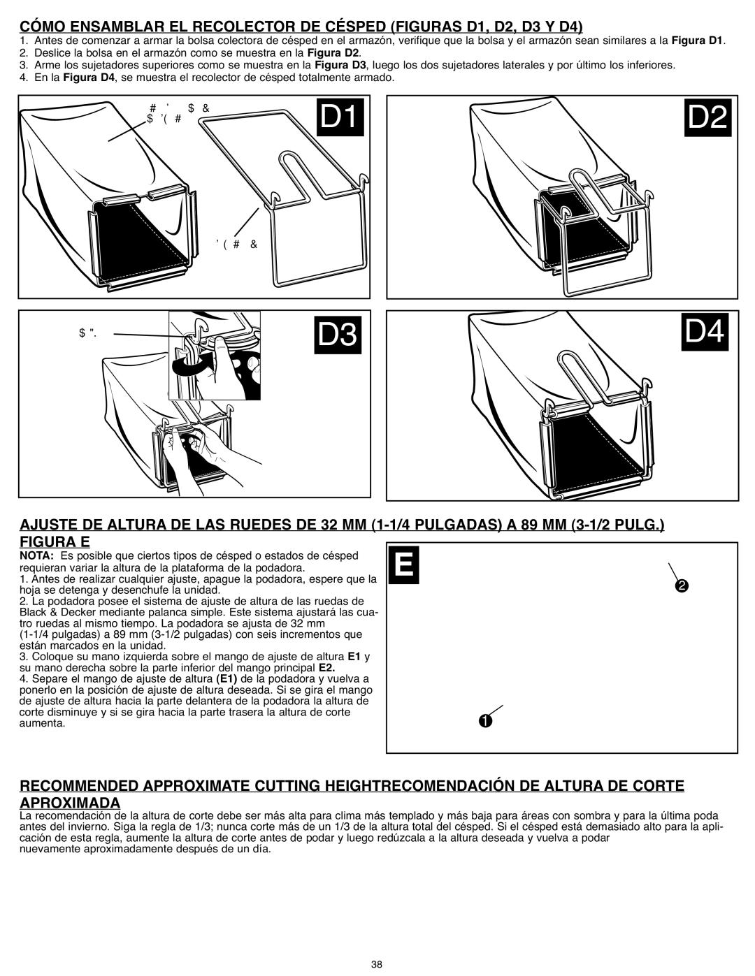 Black & Decker CM 1836, CM1836R instruction manual Figura E 