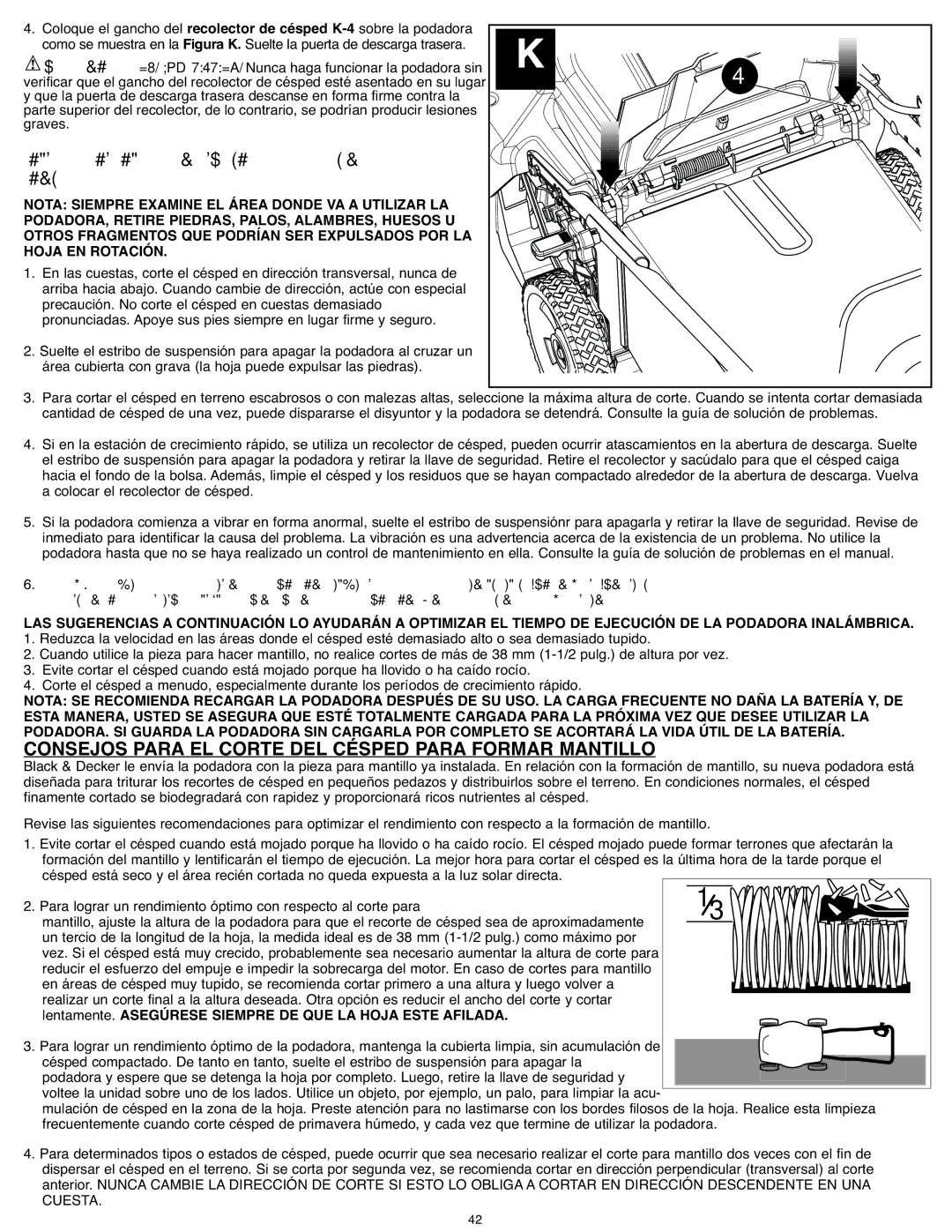 Black & Decker CM 1836 Consejos CON Respecto a LA Tarea DE Corte, Consejos Para EL Corte DEL Césped Para Formar Mantillo 