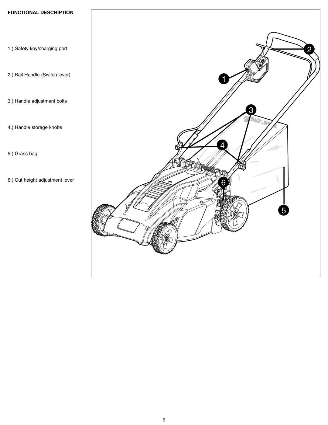 Black & Decker CM1836R, CM 1836 instruction manual Functional Description 