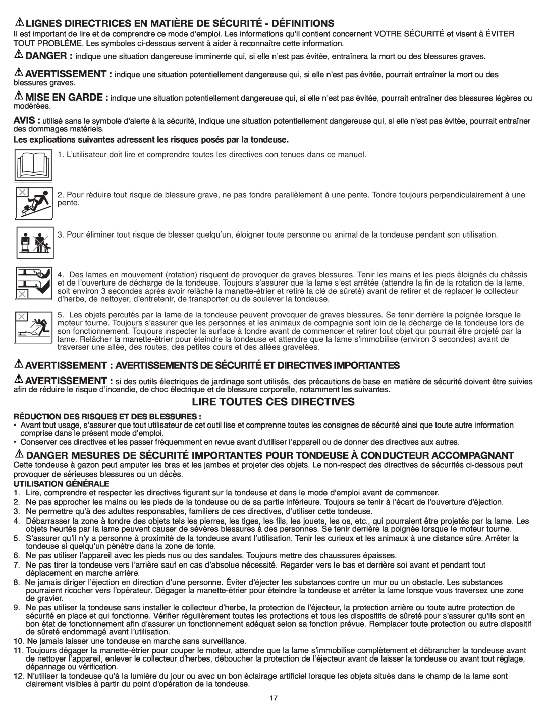 Black & Decker CM1836R Lire Toutes Ces Directives, Avertissement Avertissements De Sécurité Et Directivesimportantes 