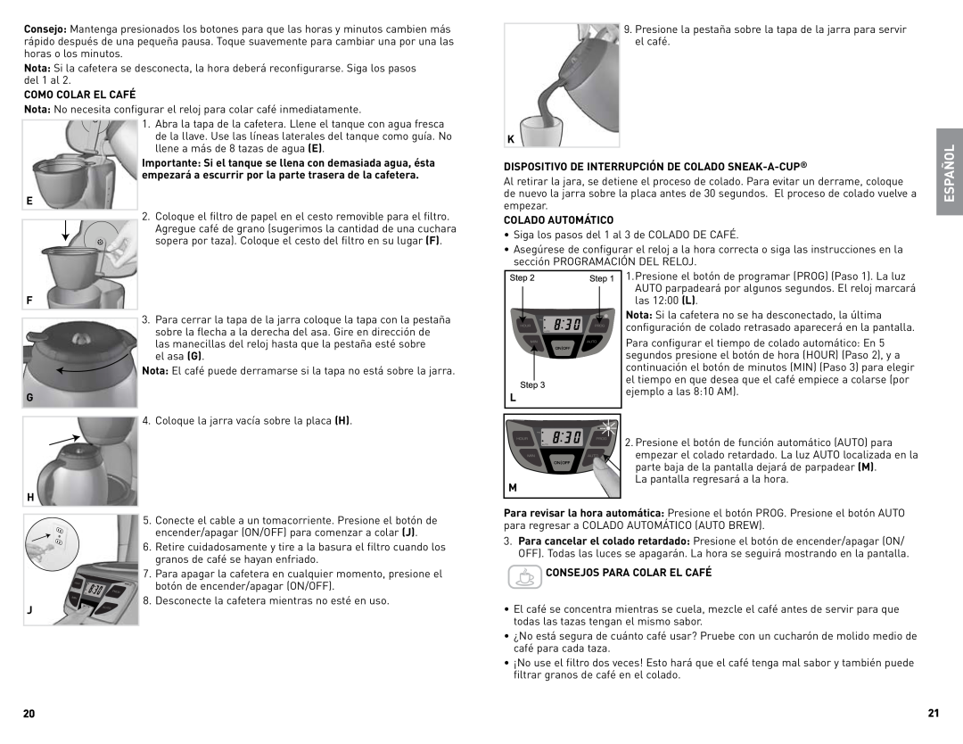 Black & Decker CM1509 manual Español 