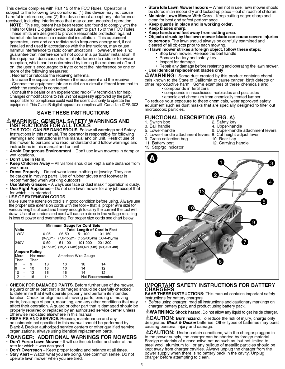 Black & Decker CM1640 instruction manual Instructions for ALL Tools, FUNCTIONAL DESCRIPTION FIG. a 