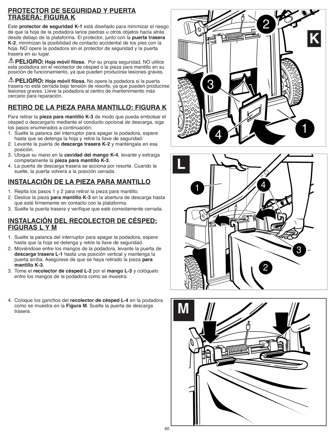 Black & Decker CM1936R Protector DE Seguridad Y Puerta Trasera Figura K, Retiro DE LA Pieza Para Mantillo Figura K 