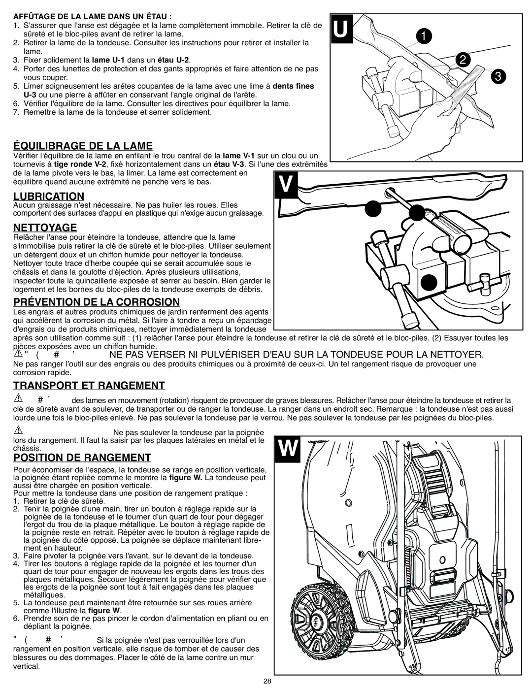 Black & Decker CM1936ZF2 Équilibrage DE LA Lame, Nettoyage, Prévention DE LA Corrosion, Transport ET Rangement 