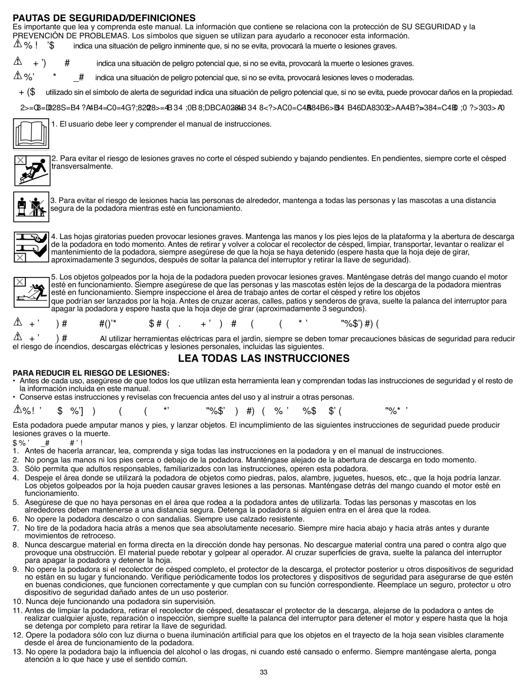 Black & Decker CM1936ZF2 instruction manual Pautas DE SEGURIDAD/DEFINICIONES 