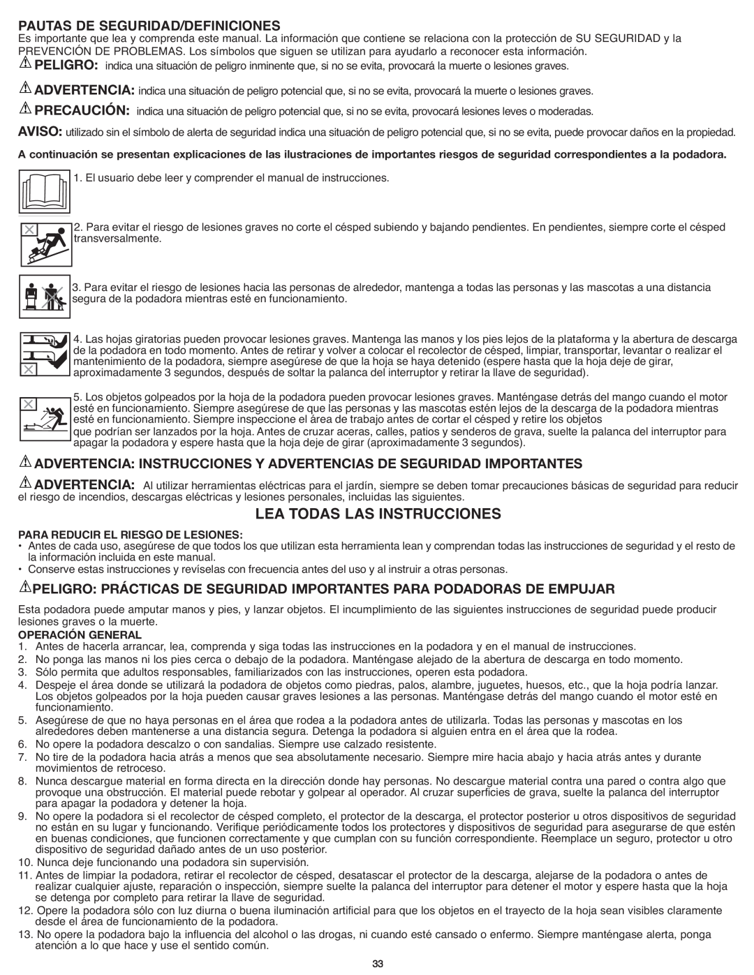 Black & Decker CM1936ZF2 instruction manual Pautas De Seguridad/Definiciones 