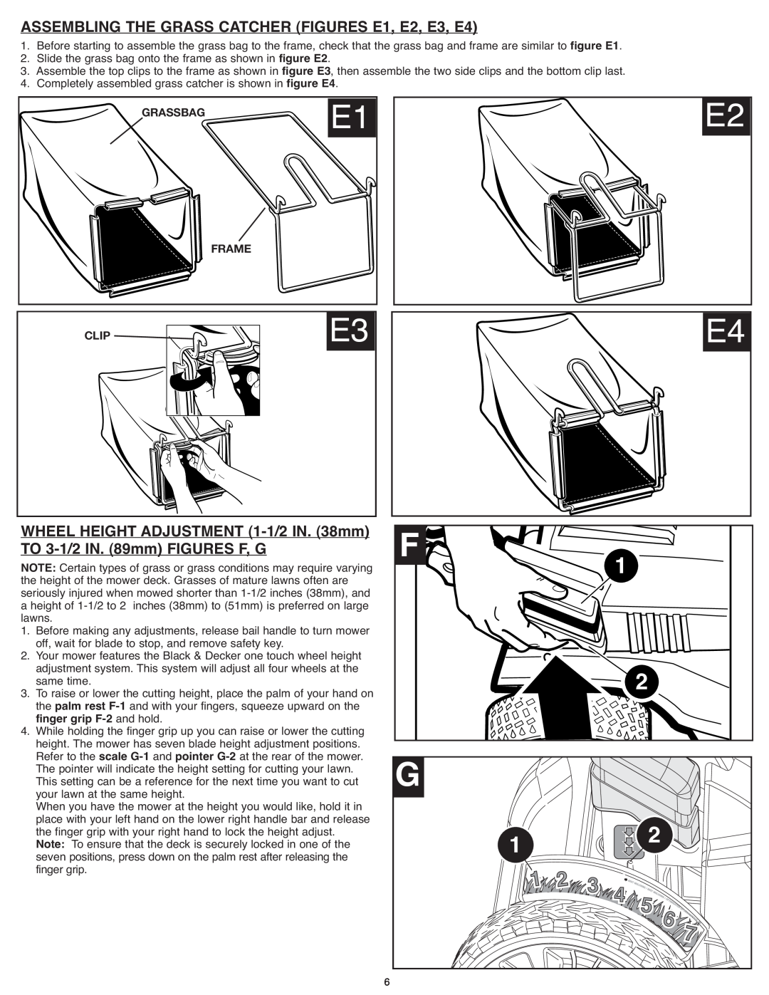 Black & Decker CM1936ZF2 instruction manual Grassbag Frame, Clip 