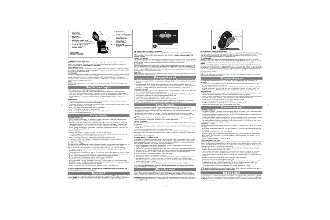 Black & Decker CM200 warranty How To Use English, Need Help?, Como usar-Español, ¿Necesita ayuda?, Utilisation-Français 