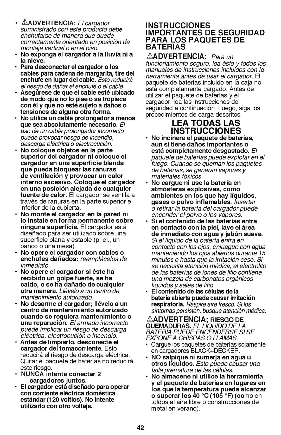 Black & Decker CM2040 instruction manual Lea todas las instrucciones 