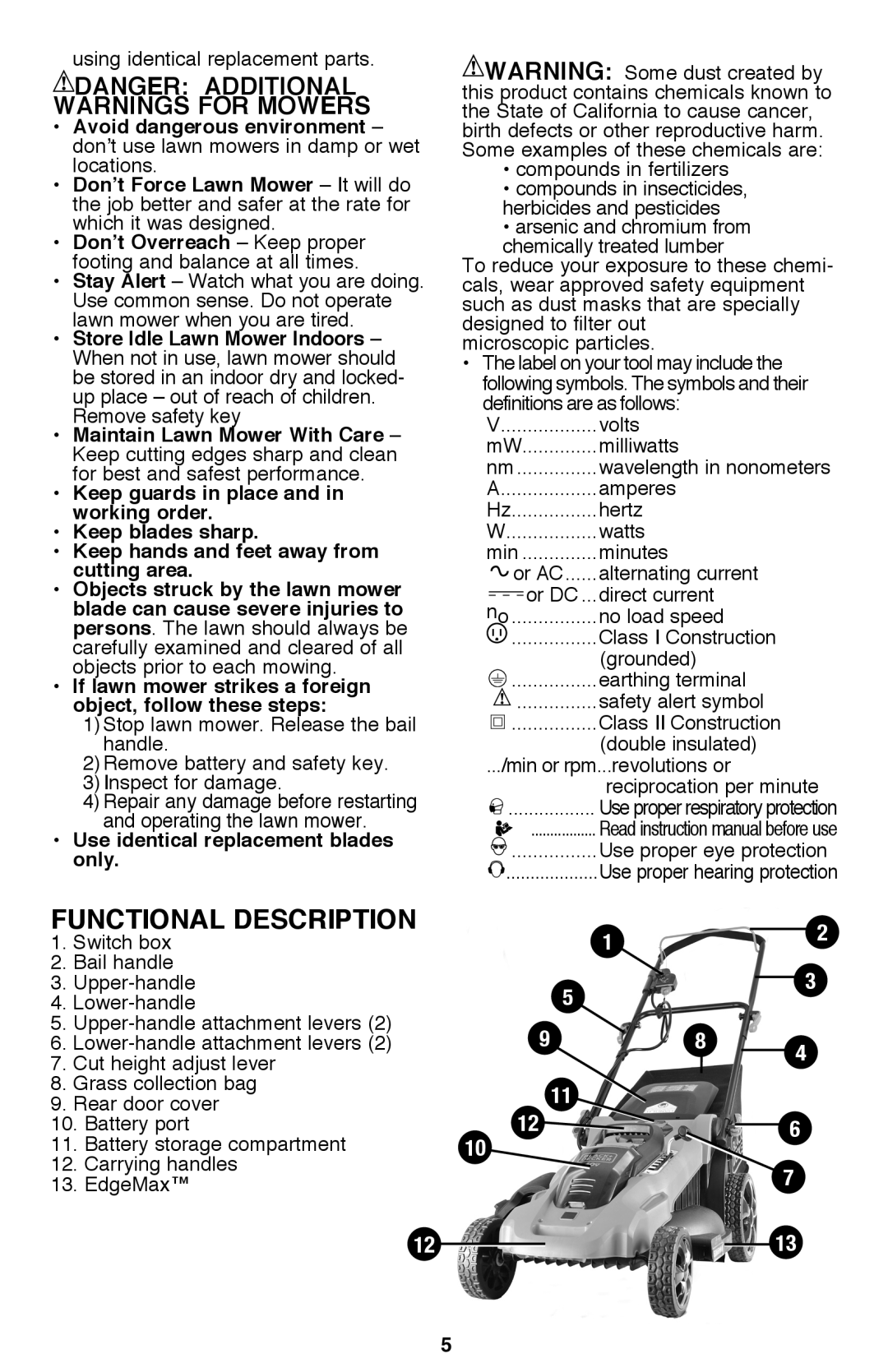 Black & Decker CM2040 instruction manual Use identical replacement blades only 