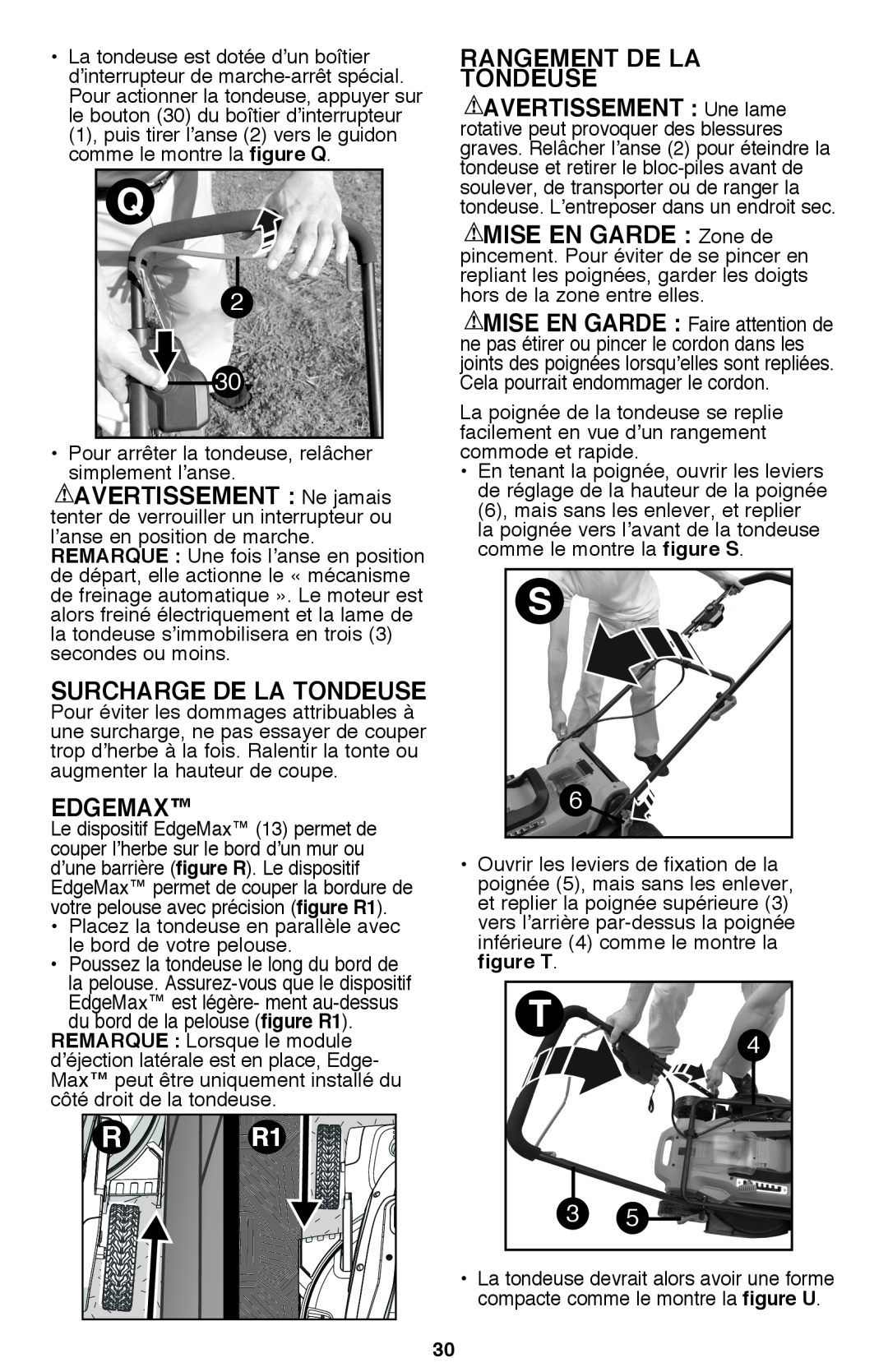 Black & Decker CM2040 instruction manual EdgeMax, Rangement De La Tondeuse 