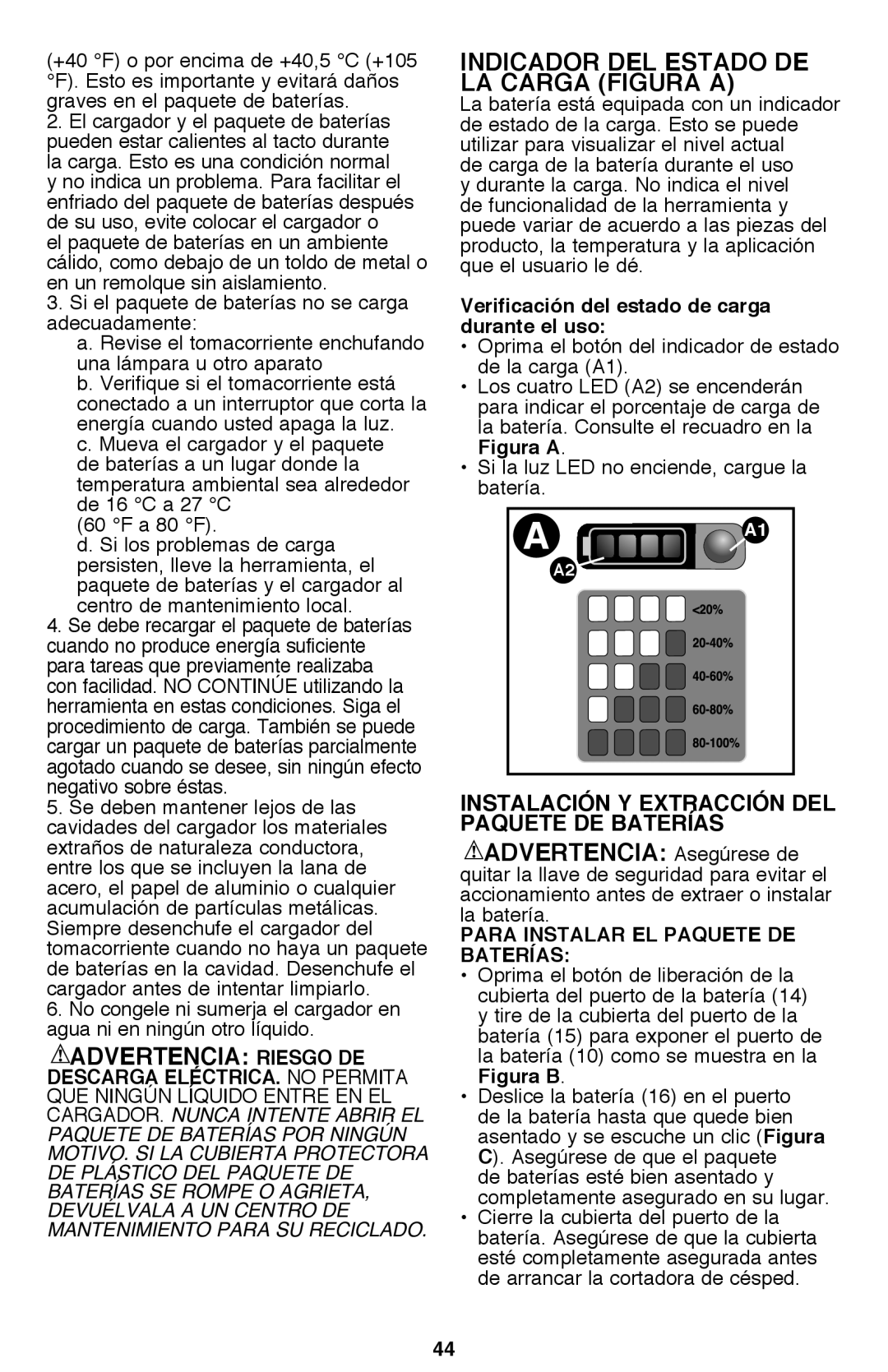 Black & Decker CM2040 instruction manual Indicador Del Estado De La Carga Figura A 