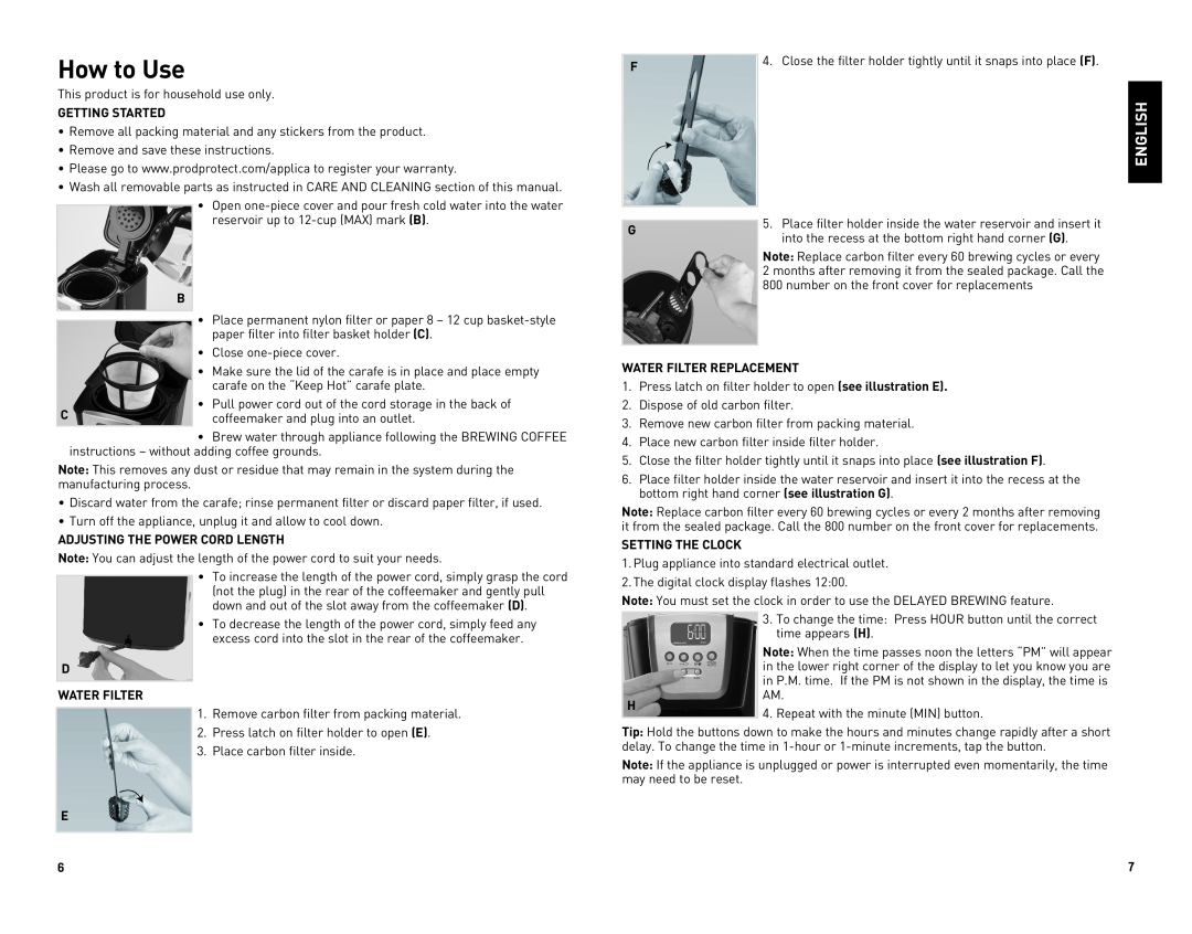 Black & Decker CM5050CUC manual How to Use, English 