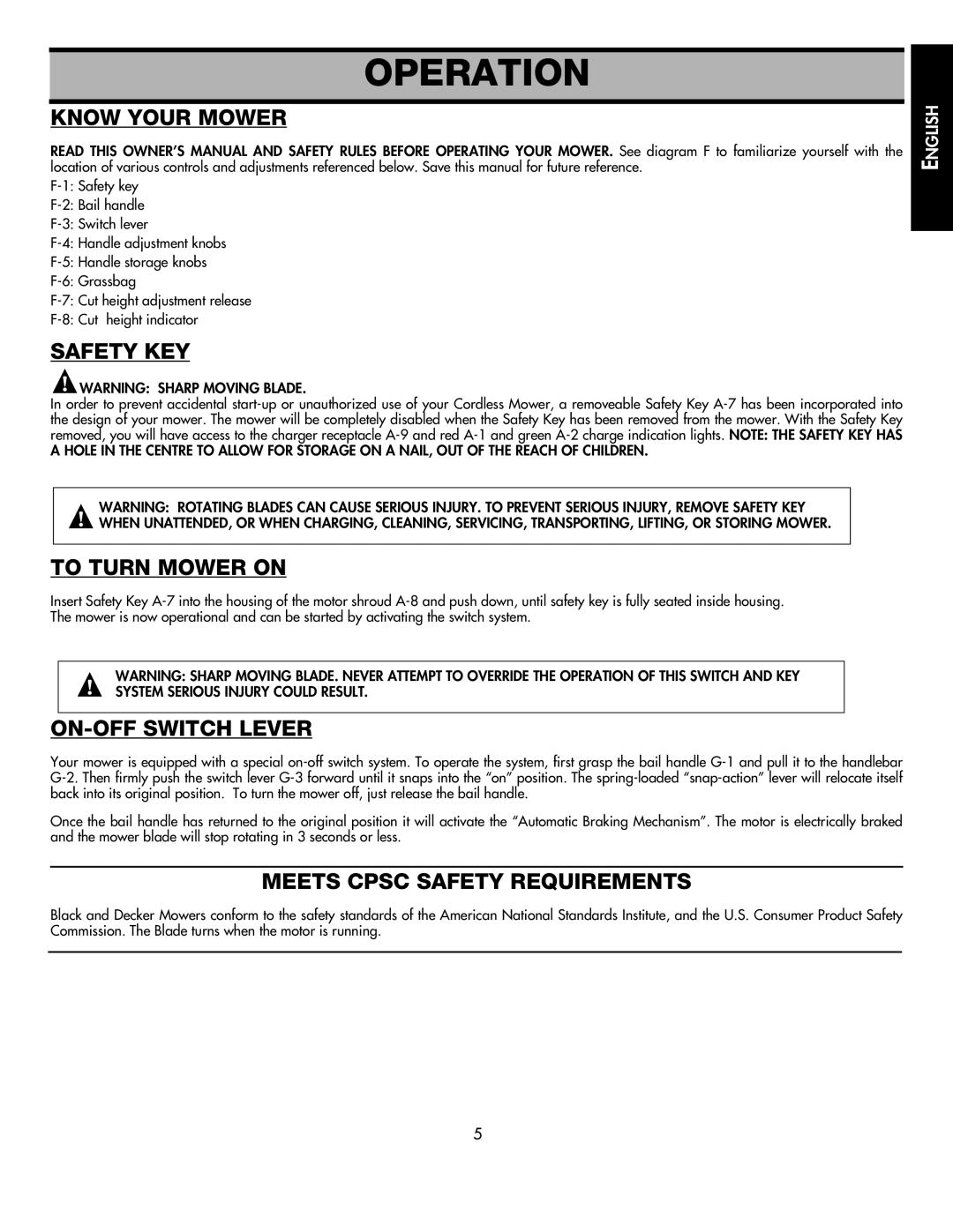 Black & Decker CMM1000 instruction manual Operation 