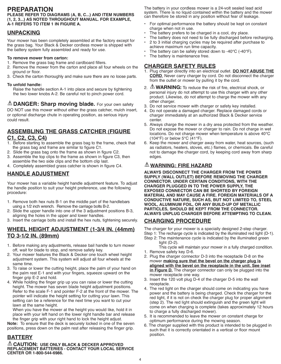 Black & Decker CMM1200 instruction manual Preparation 