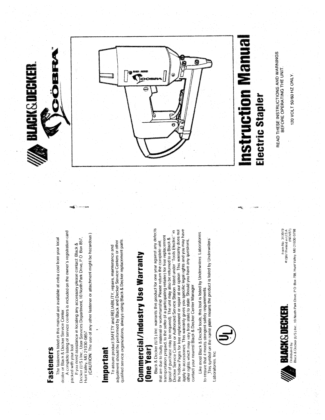 Black & Decker Cobra manual 