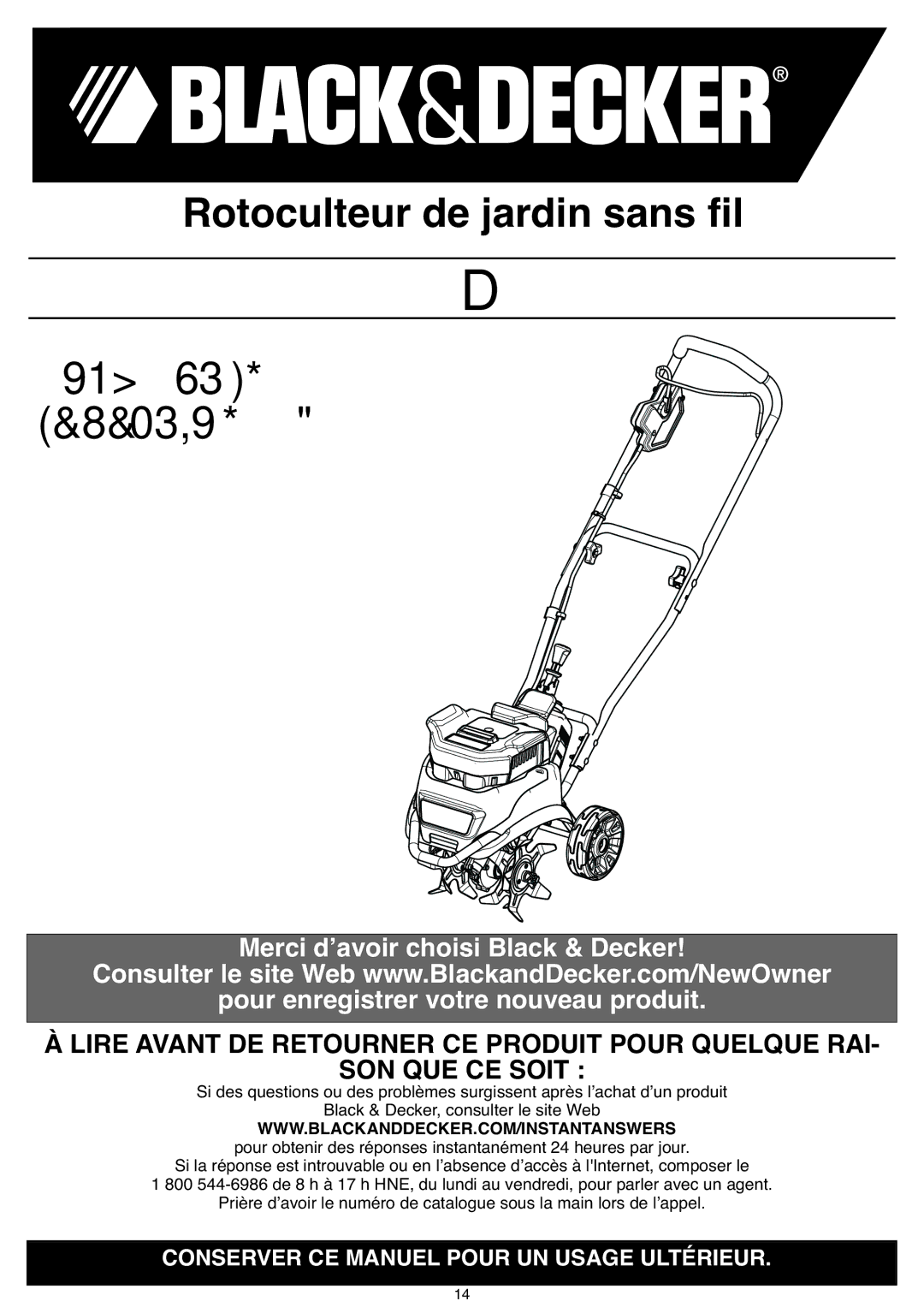 Black & Decker CTL36 instruction manual Mode D’EMPLOI 