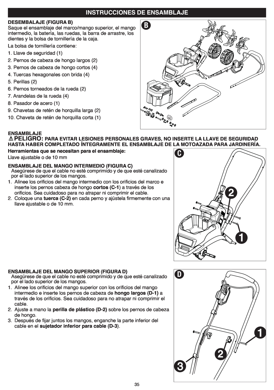 Black & Decker CTL36 instruction manual Desembalaje Figura B, Ensamblaje, Herramientas que se necesitan para el ensamblaje 