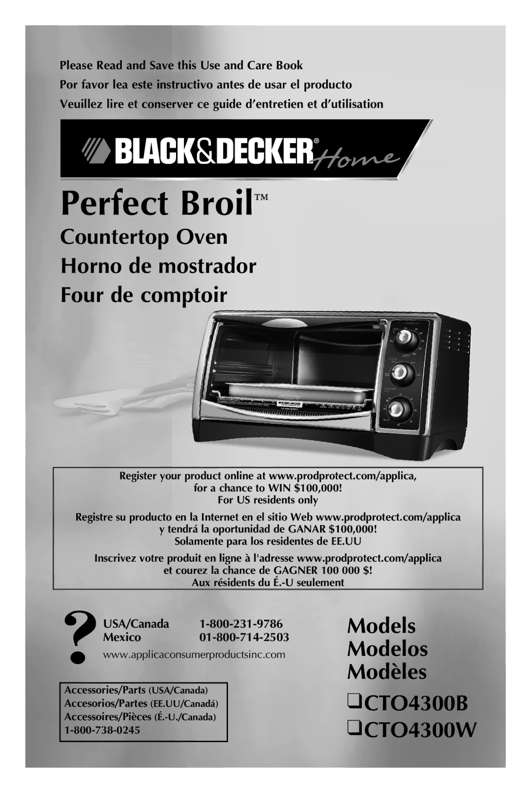 Black & Decker CTO4300W, CTO4300B manual Countertop Oven Horno de mostrador Four de comptoir 