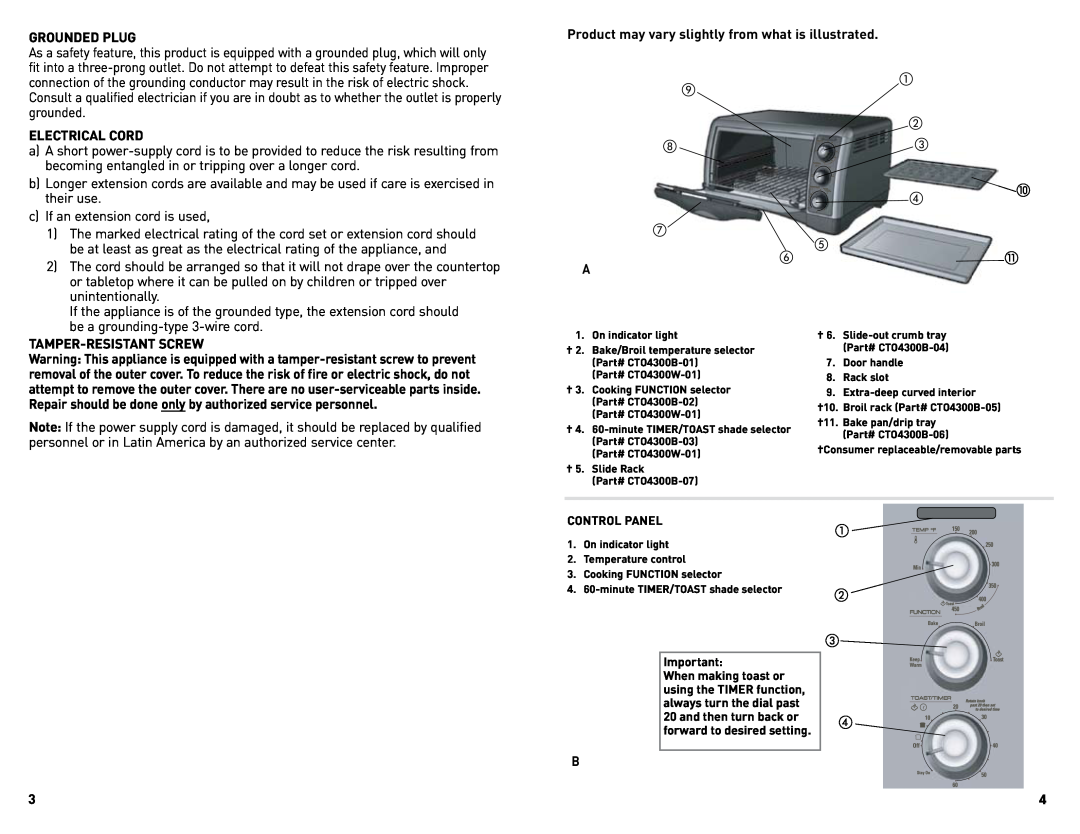 Black & Decker CTO4300BUC manual 