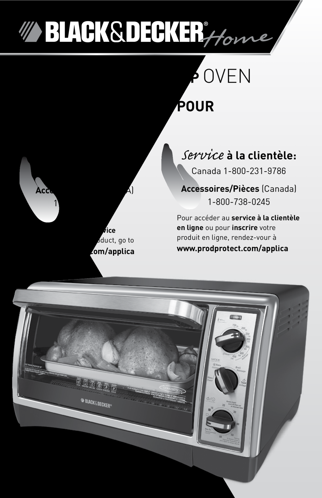 Black & Decker CTO4600BCUC manual Convection Countertop Oven, Four À Convection Pour Le Comptoir, CustomerCare Line 