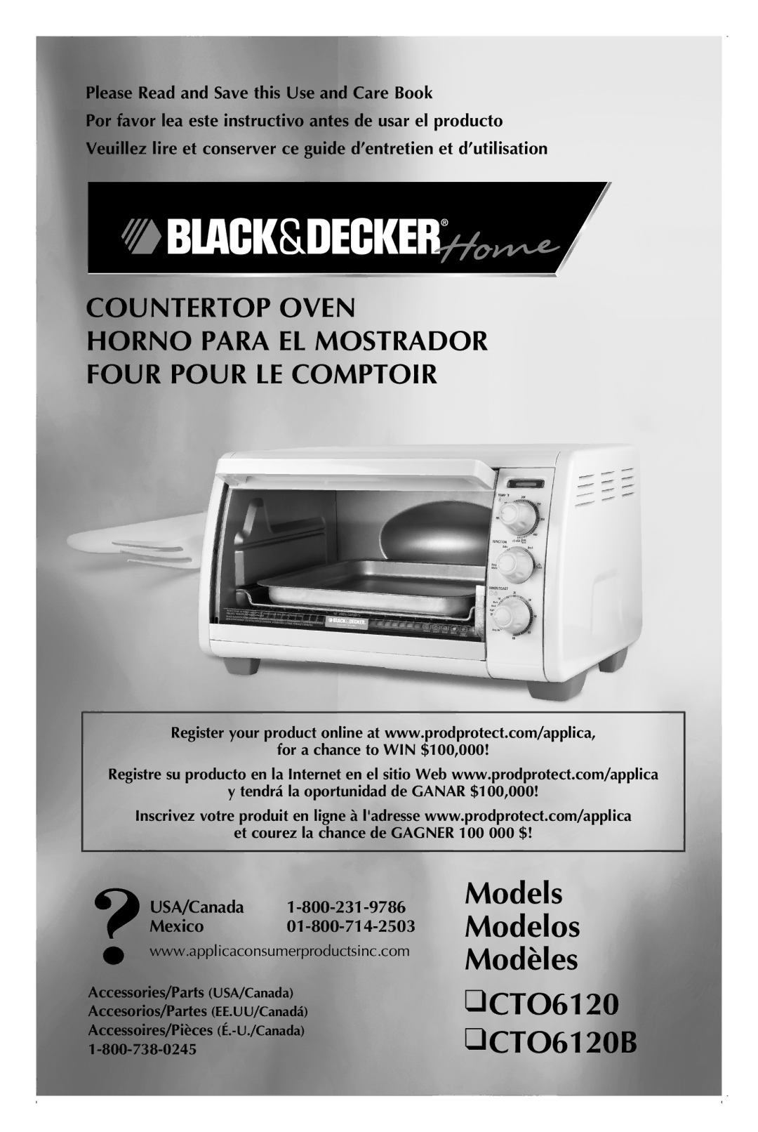 Black & Decker manual Models Modelos Modèles CTO6120 CTO6120B, Please Read and Save this Use and Care Book 