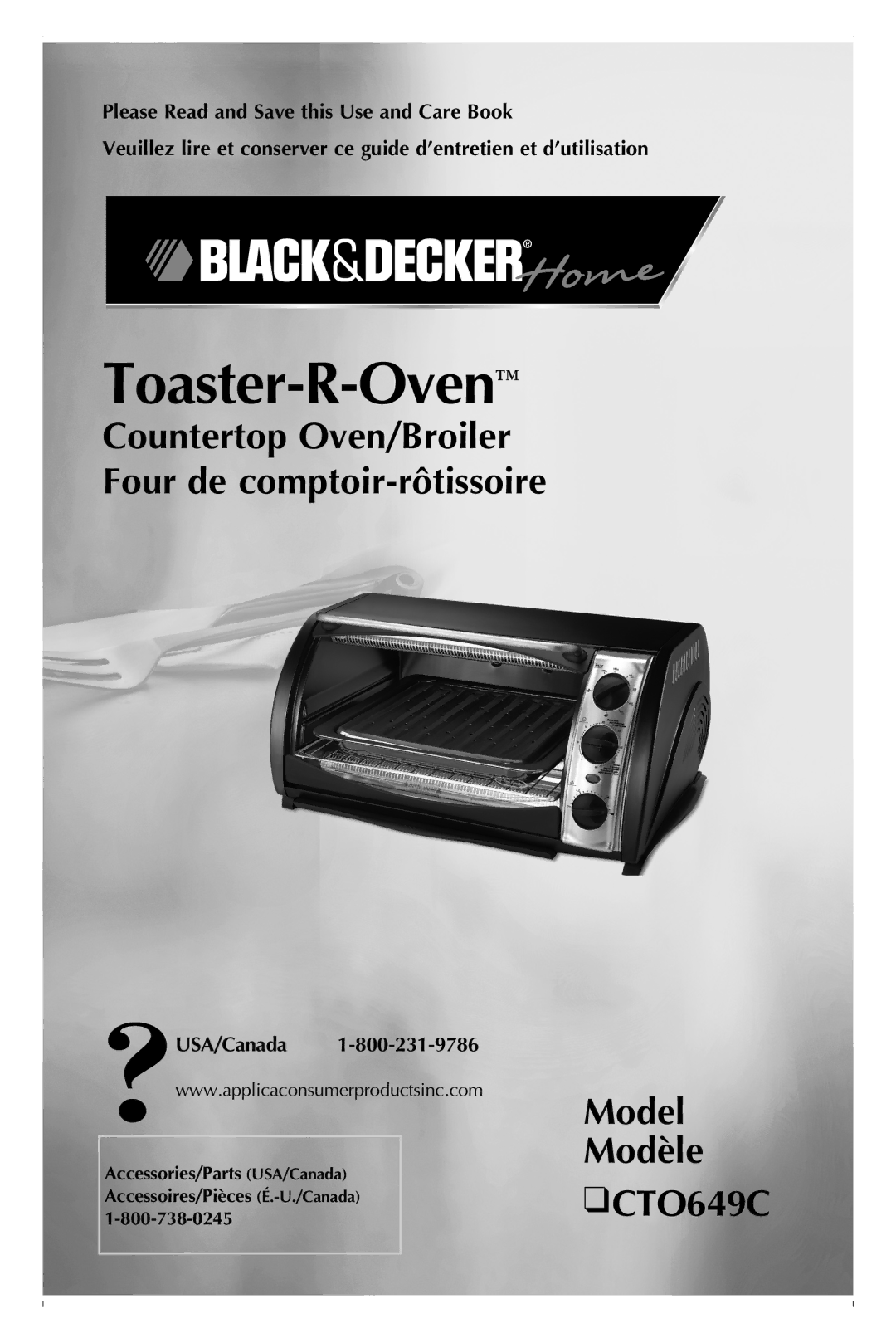 Black & Decker manual Toaster-R-Oven, Model Modèle CTO649C 