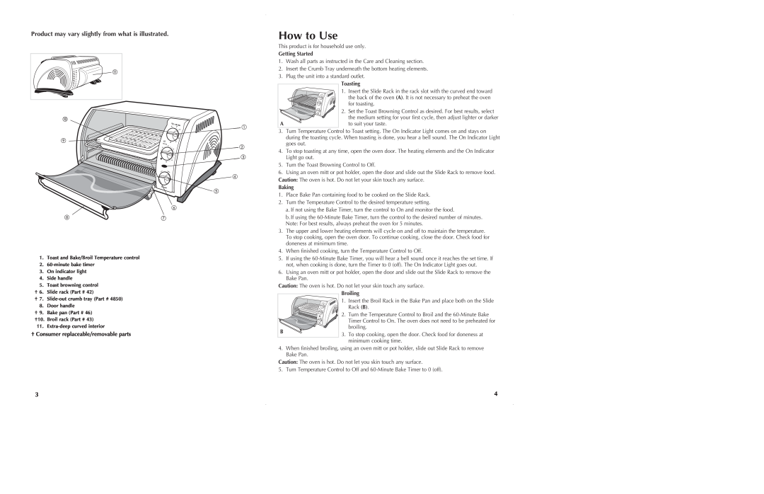 Black & Decker CTO650 manual How to Use 