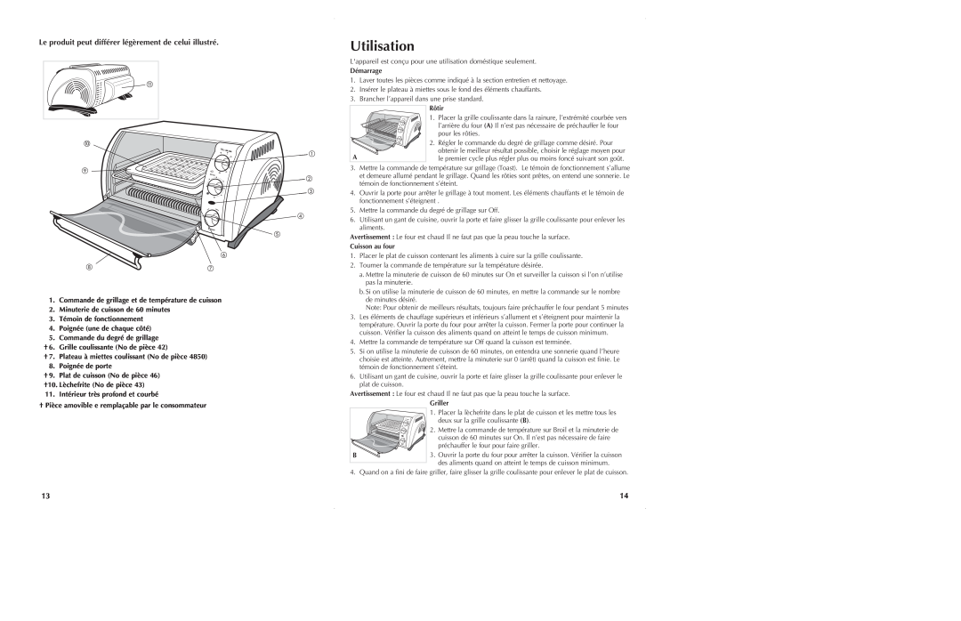 Black & Decker CTO650 manual Utilisation 