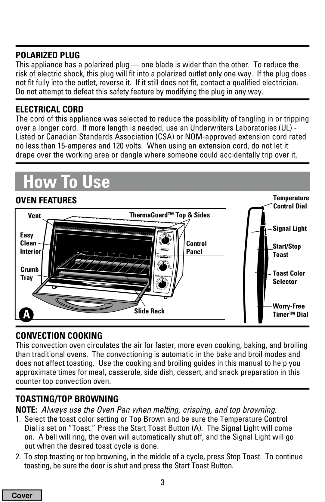 Black & Decker CTO9000 manual How To Use 