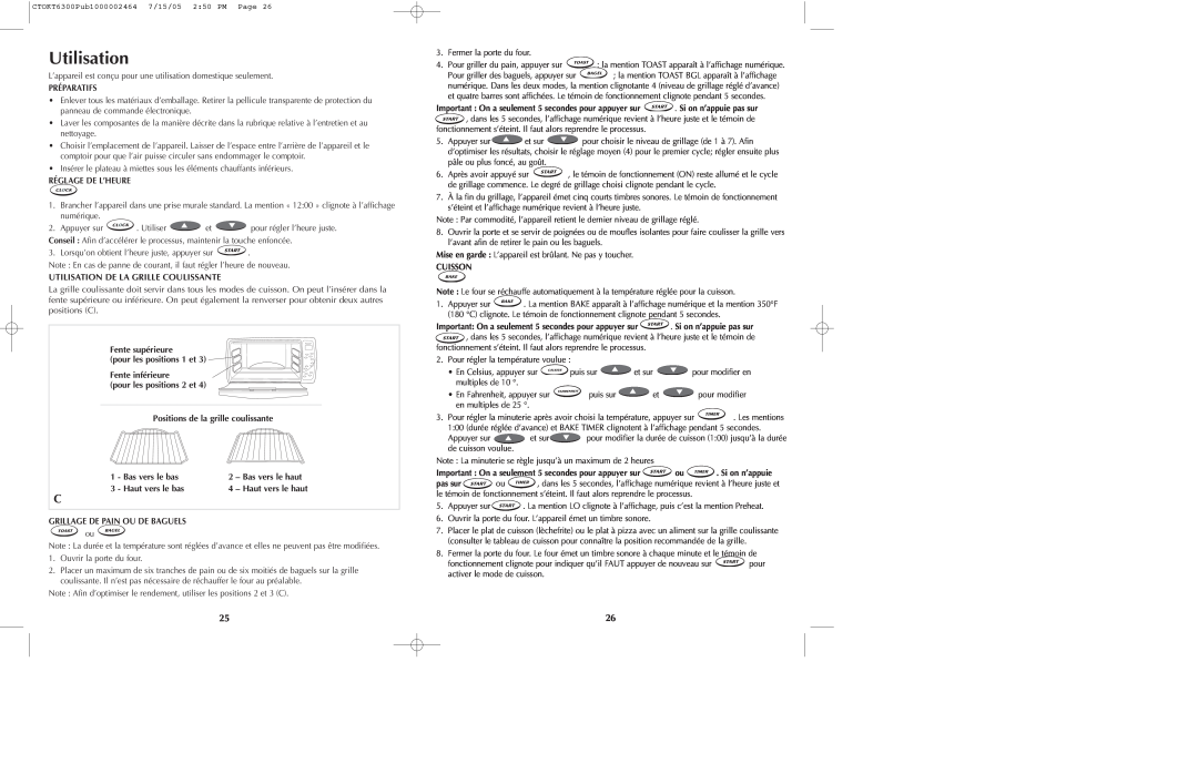 Black & Decker CTOKT6300 manual Utilisation 