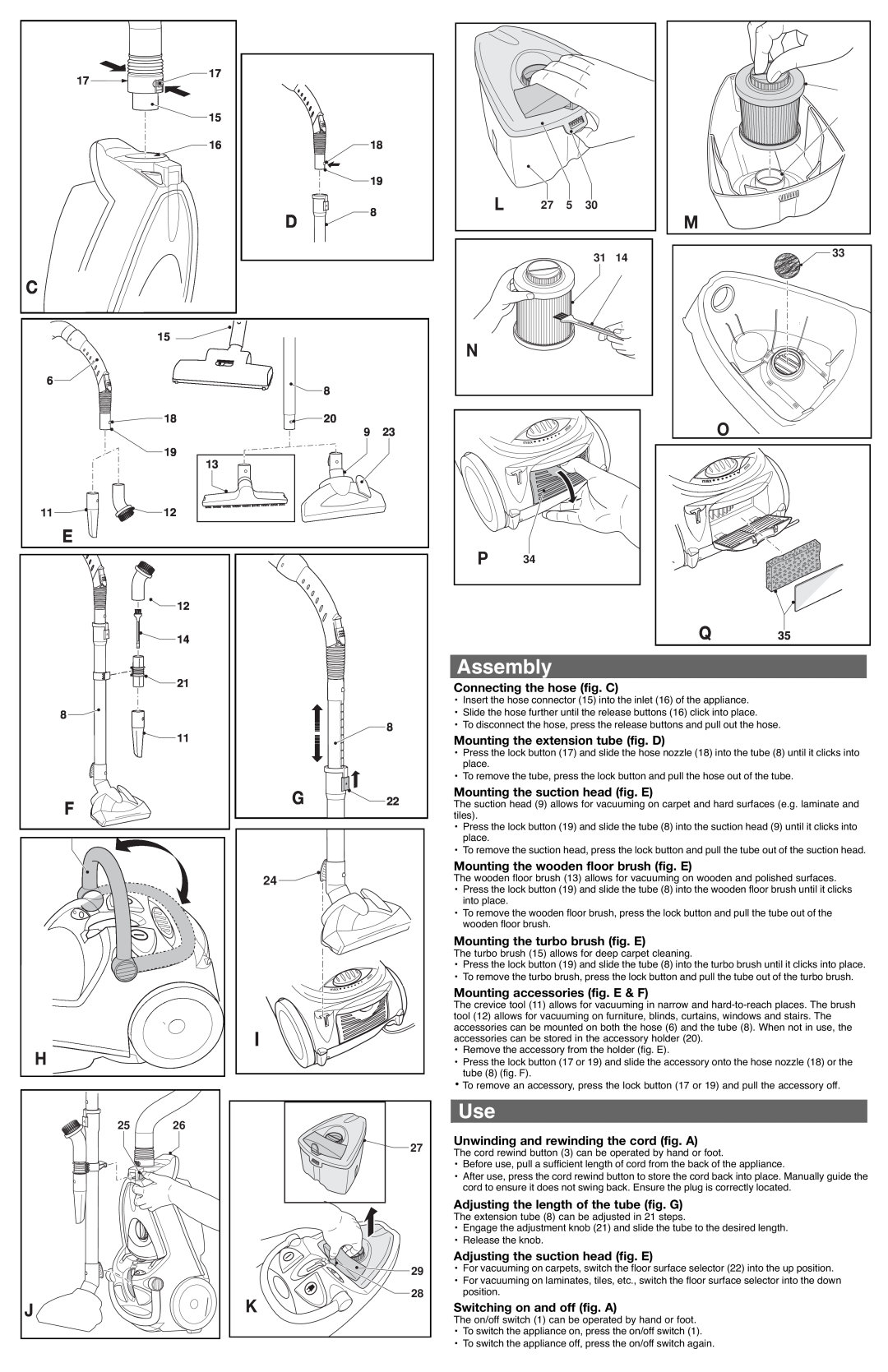 Black & Decker CV1400, 586737-03 instruction manual Assembly 