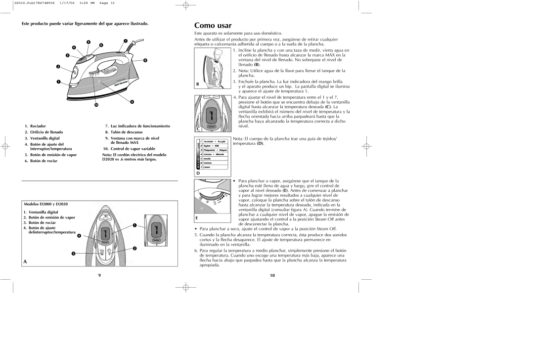 Black & Decker D2020 manual Como usar 