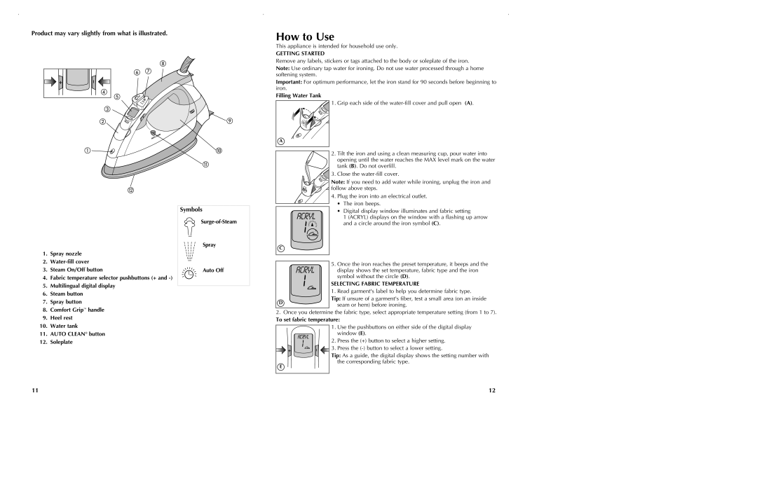 Black & Decker D5501 manual How to Use, Product may vary slightly from what is illustrated, Symbols, Getting Started 