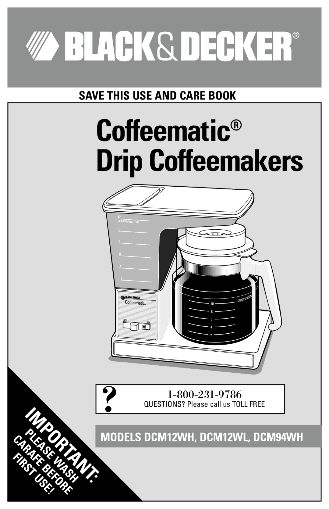 Black & Decker DCM12WH manual Coffeematic 