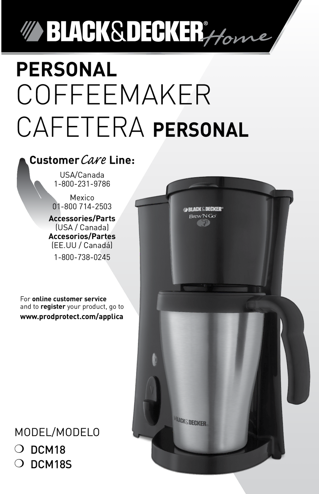 Black & Decker DCM18S manual Coffeemaker Cafetera Personal 