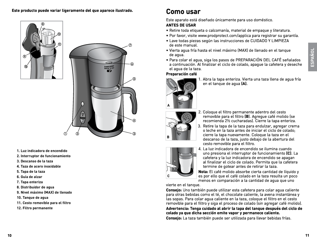 Black & Decker DCM18S manual Como usar, Español 