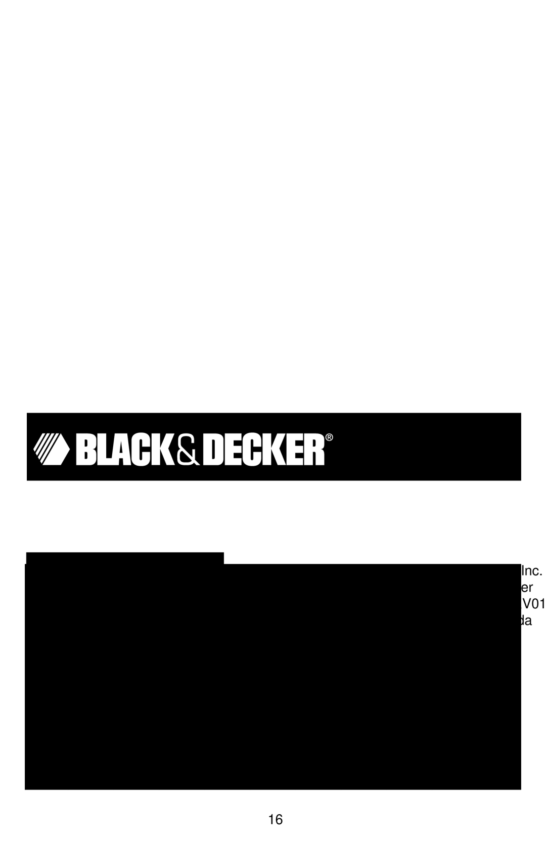 Black & Decker DCM19, DCM16 manual Cover 