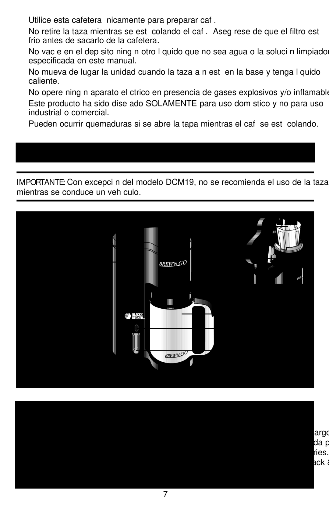 Black & Decker DCM19 manual Ilus. Modelo DCM16, EL Cable Electrico 