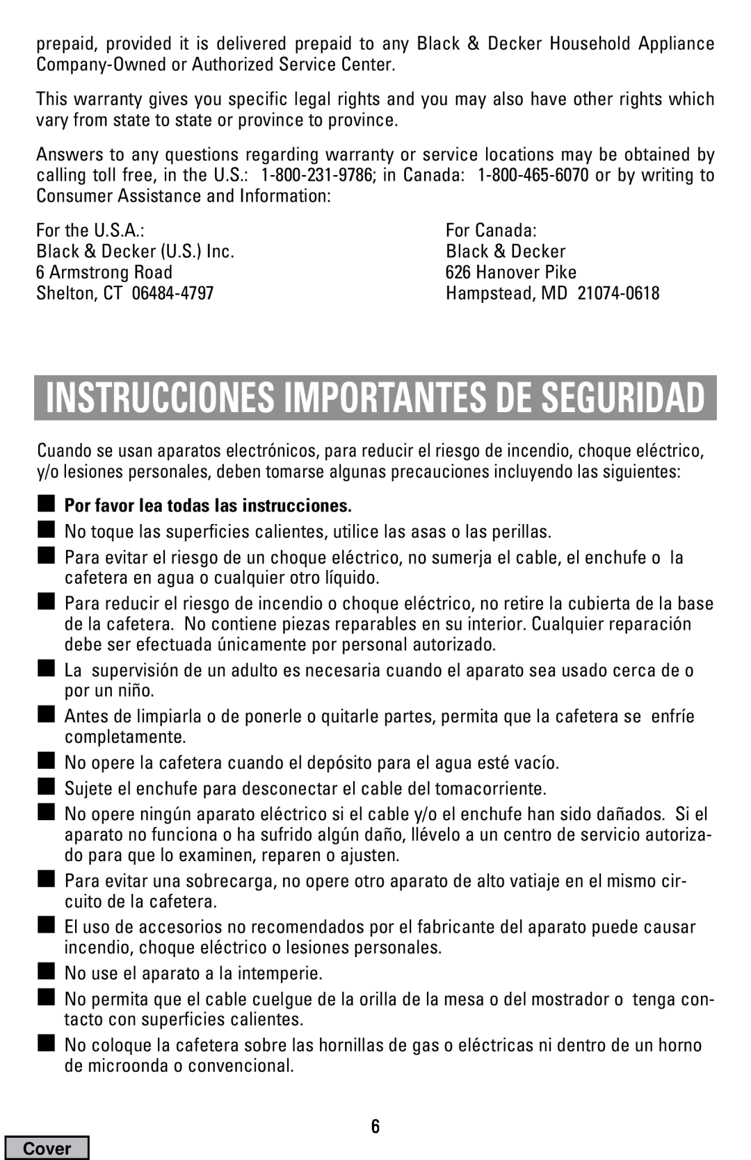 Black & Decker DCM19, DCM16 manual Instrucciones Importantes De Seguridad, Por favor lea todas las instrucciones 