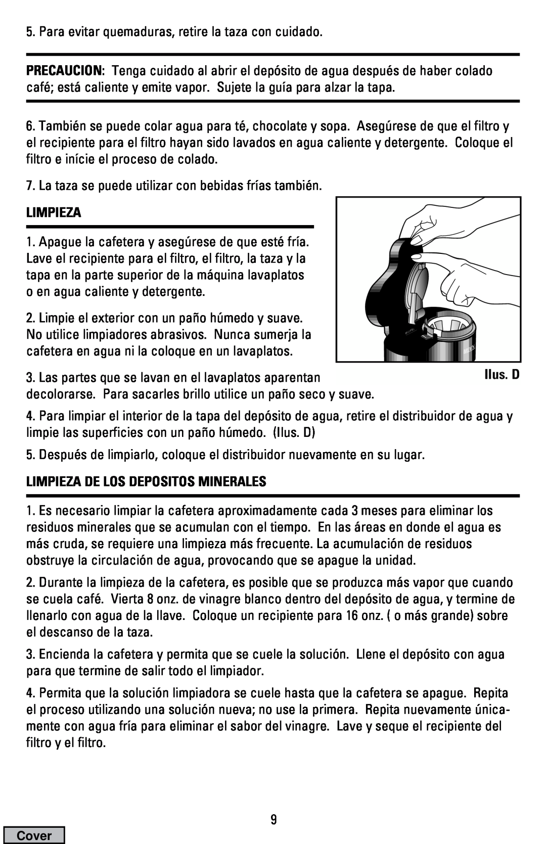 Black & Decker DCM16, DCM19 manual Limpieza De Los Depositos Minerales 